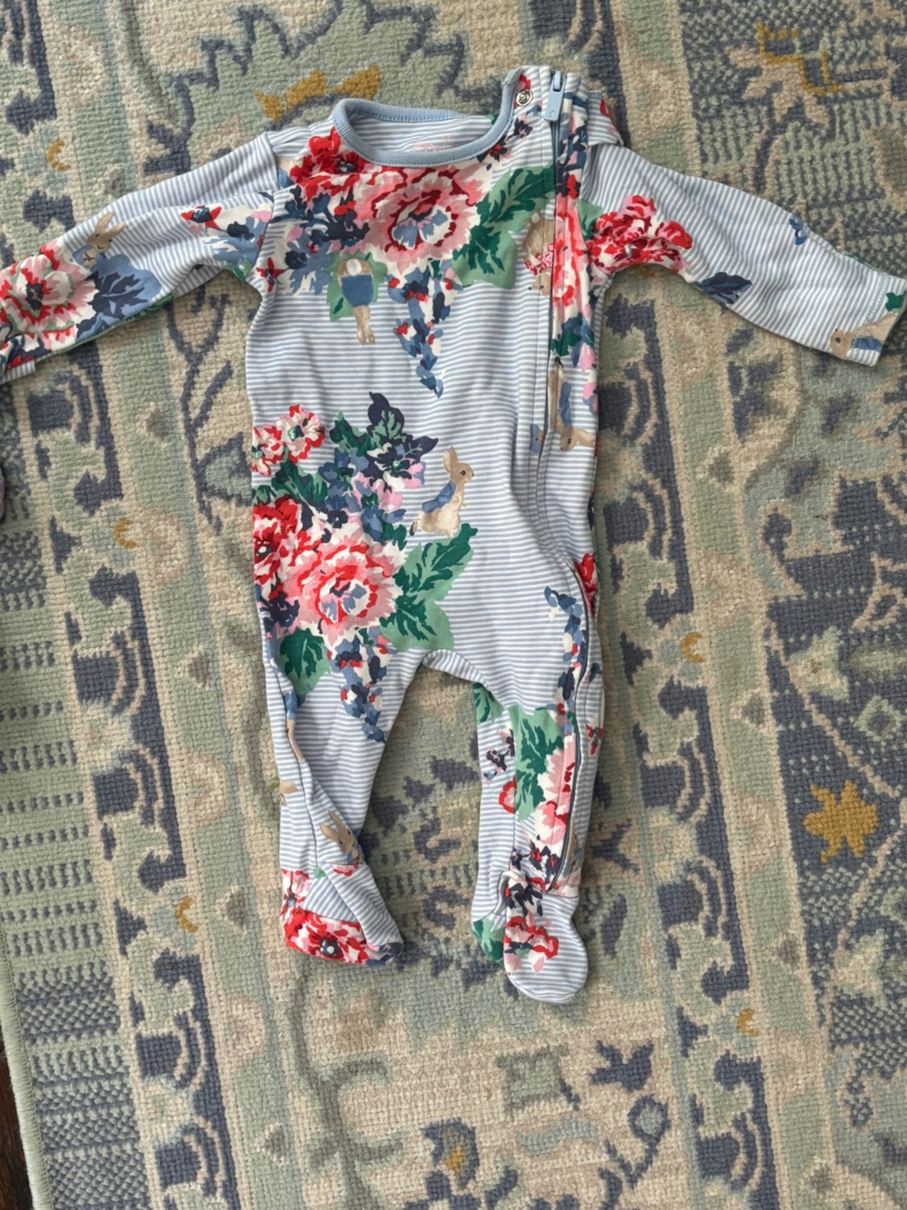 Joules 3m sleeper with footies; bunny print